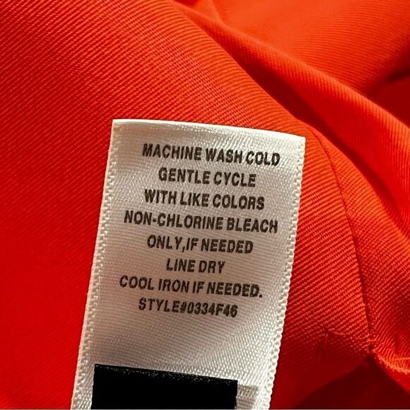 Solid blood orange color sleeveless scoop neck dress - Picture 13 of 14